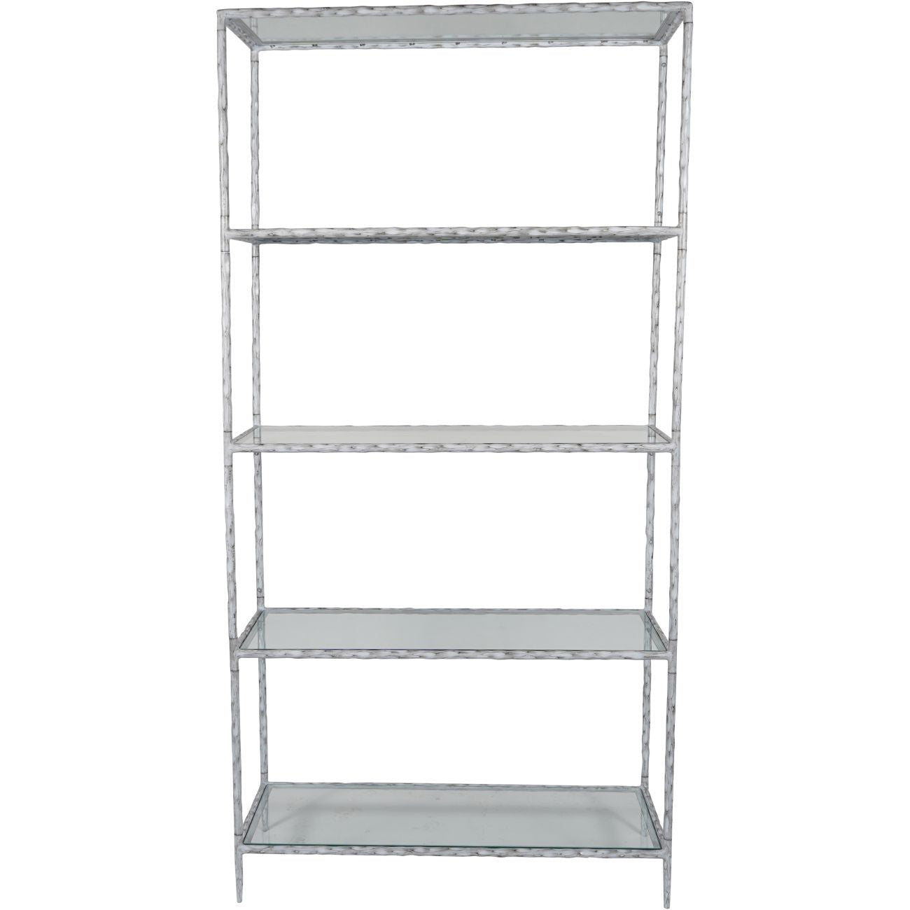 Patterdale Hand Forged Shelving Unit Table Chalk White with Glass Shelves