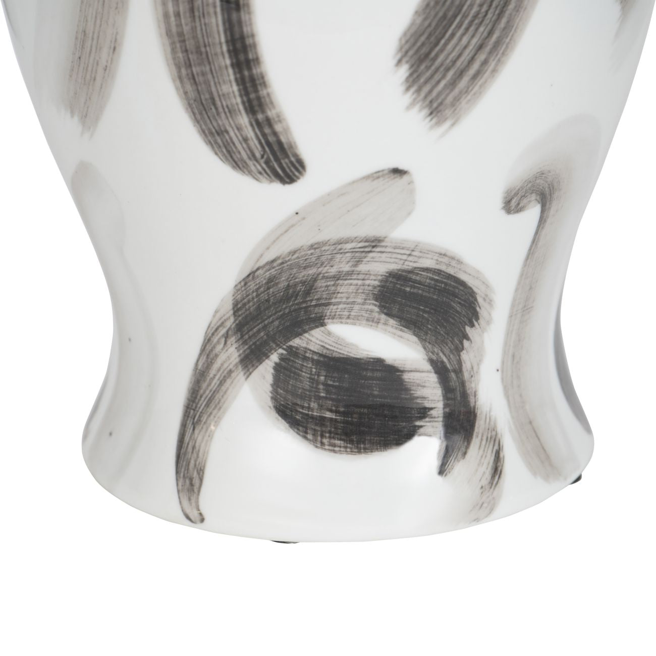 Monochrome Brush Swirl Small Ginger Jar 36cm