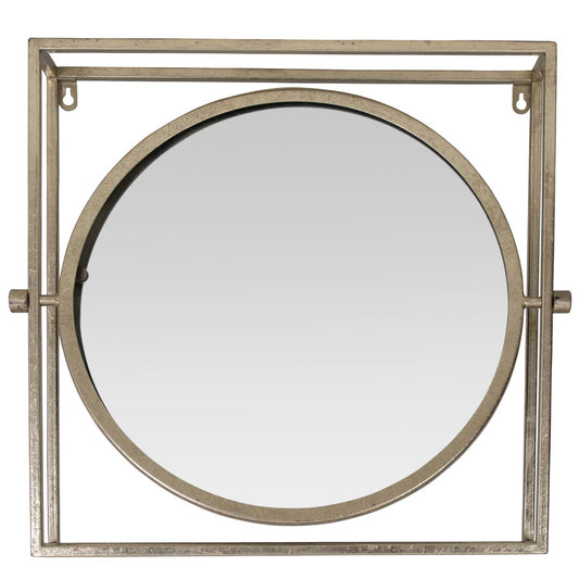 Champagne Metal Mirror with Frame 45.5x9x45.5cm