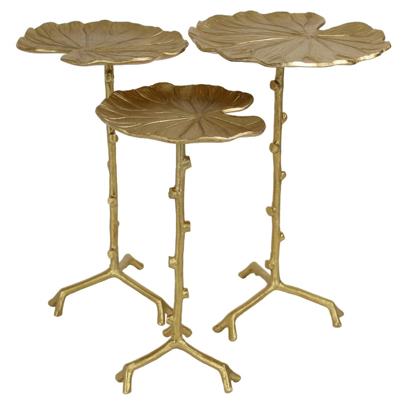 Set of 3 Golden Lilypad Tables