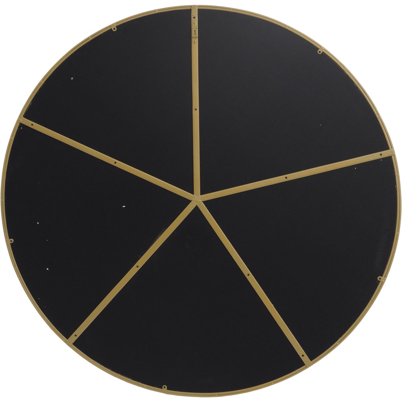 Round Mirror with Slim Gold Metal Frame, Large