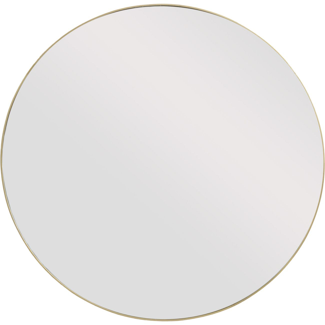 Round Mirror with Slim Gold Metal Frame, Large