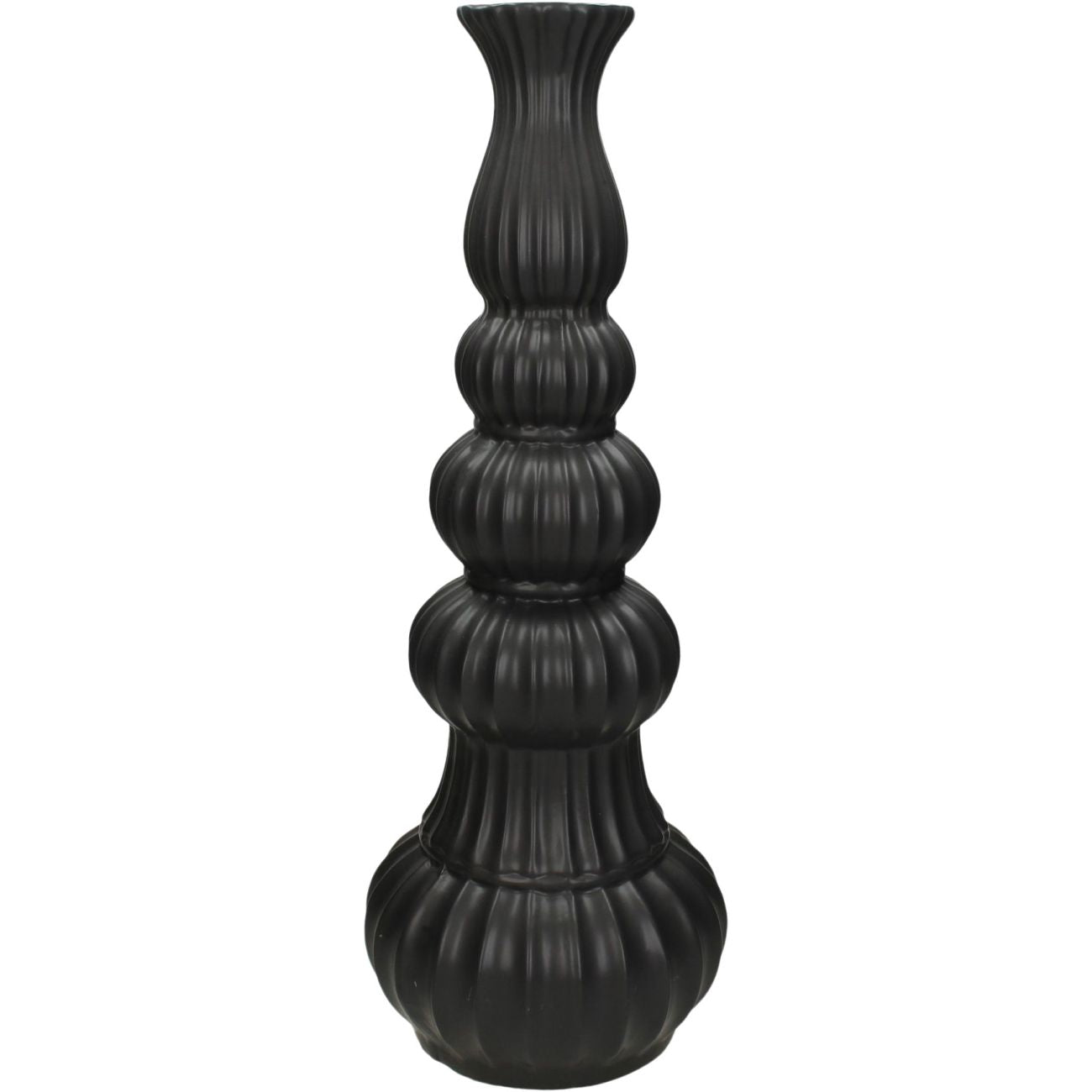 Black Bolbous Earthenware Vase Small