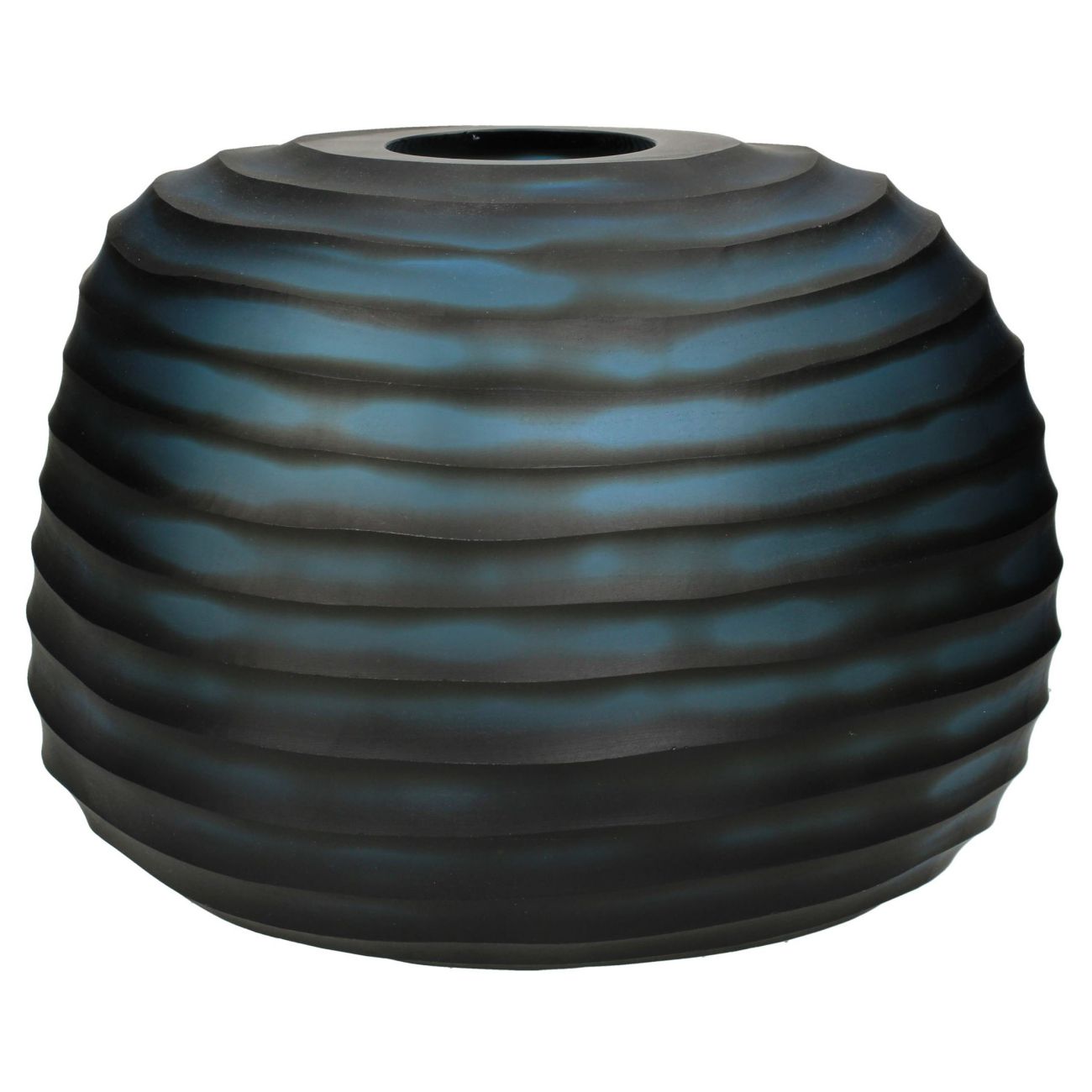 Cantelupe Blue Glass Vase 28×21.5x20cm