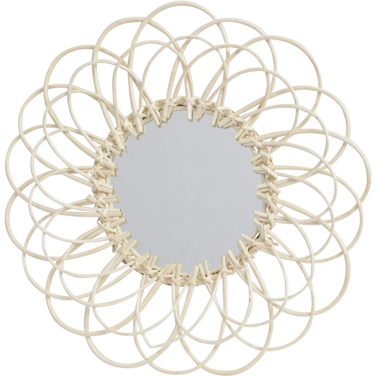 Looped Natural Willow Round Mirror