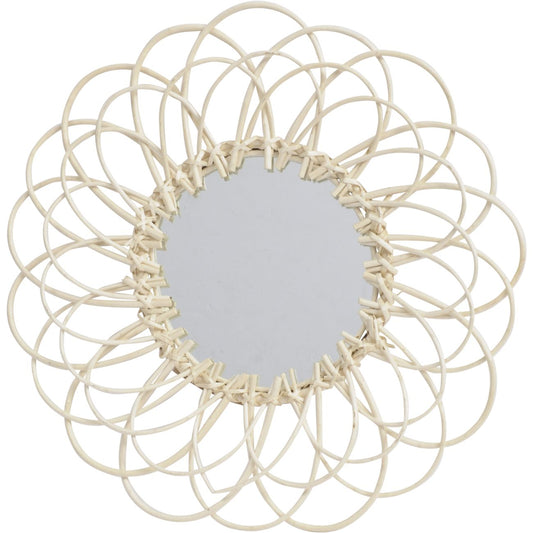 Looped Natural Willow Round Mirror