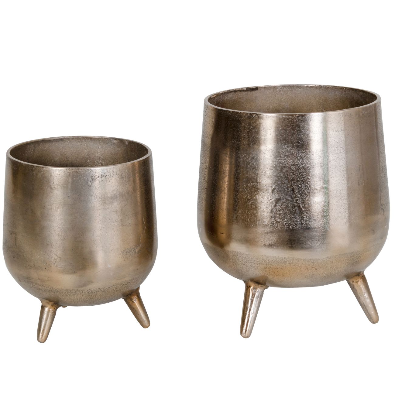 Aphrodite Gold Aluminium Set of 2 Planters 25x25x32cm