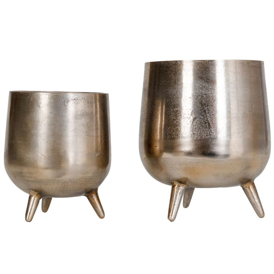Aphrodite Gold Aluminium Set of 2 Planters 25x25x32cm