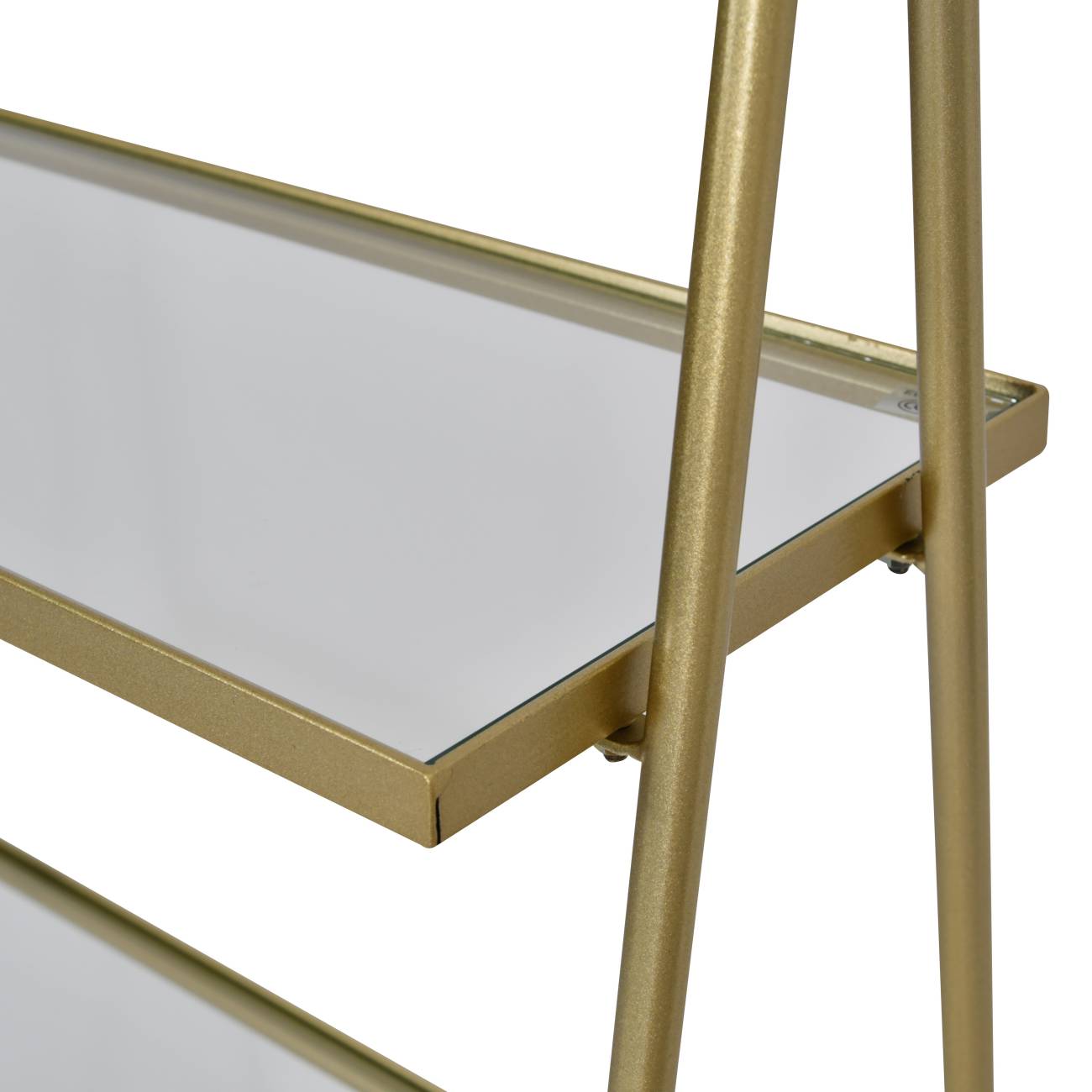 Cilla Glass and Champagne Gold Three Tier Shelving Unit