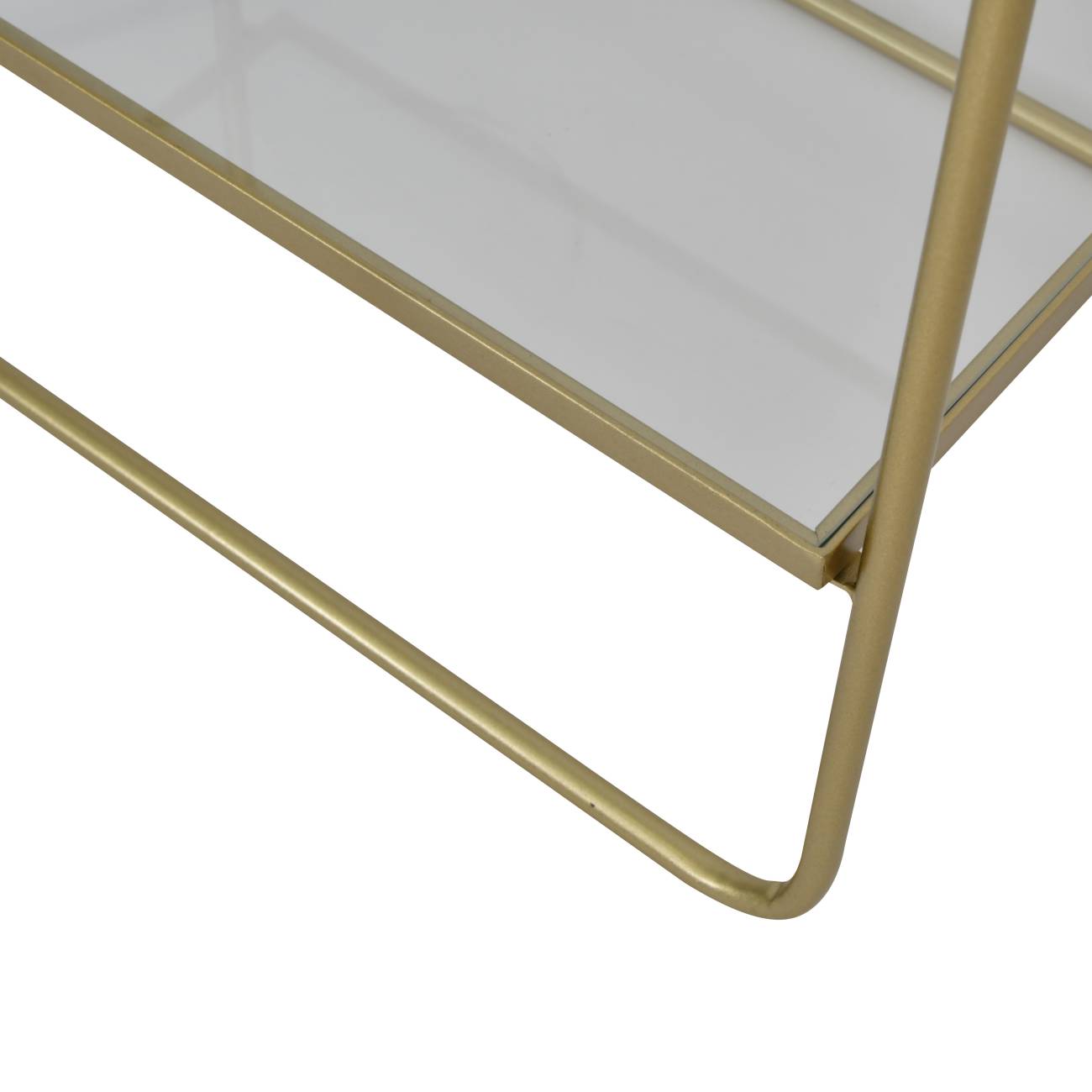 Cilla Glass and Champagne Gold Three Tier Shelving Unit