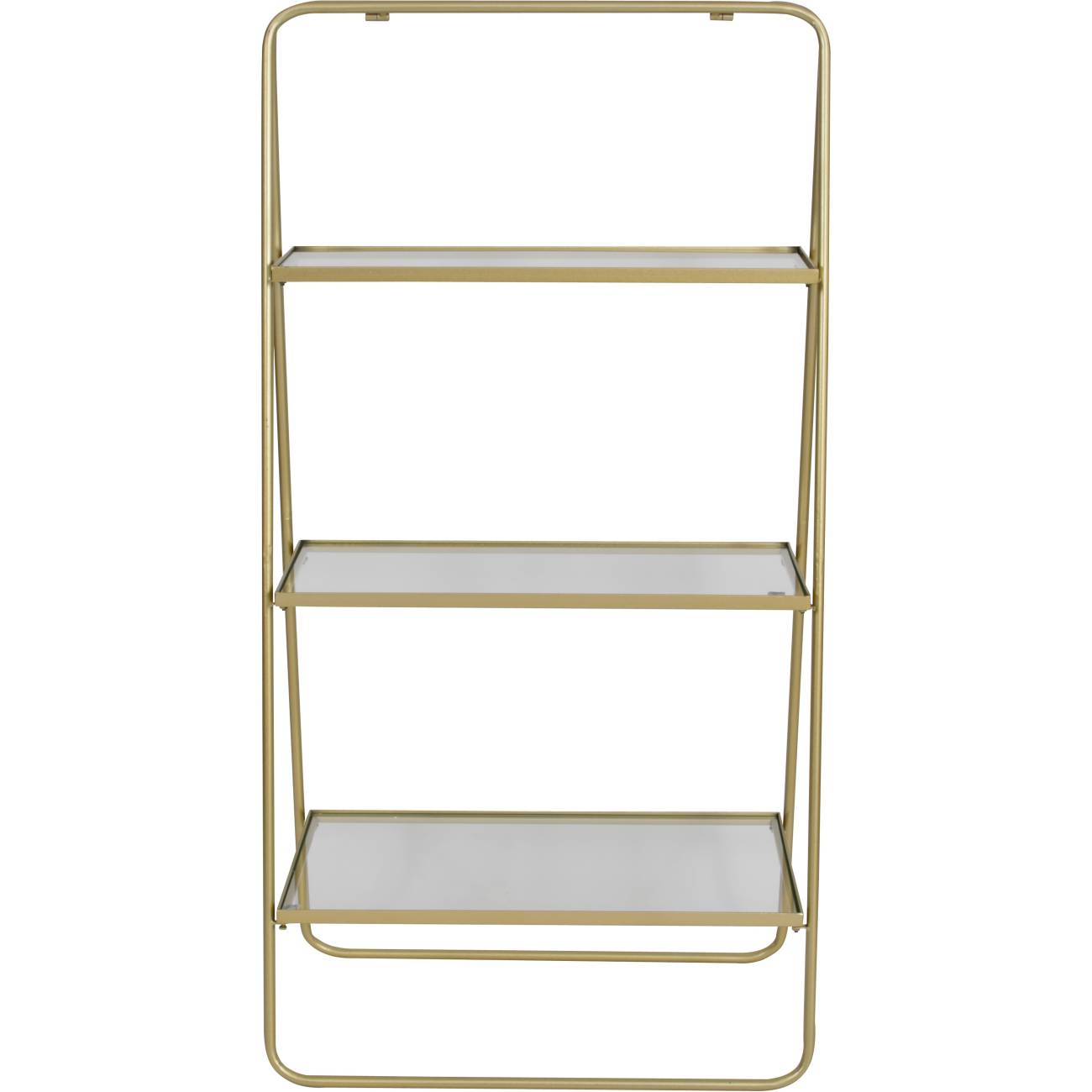 Cilla Glass and Champagne Gold Three Tier Shelving Unit